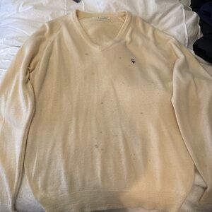 Dior Men's Cream V-Neck Sweater